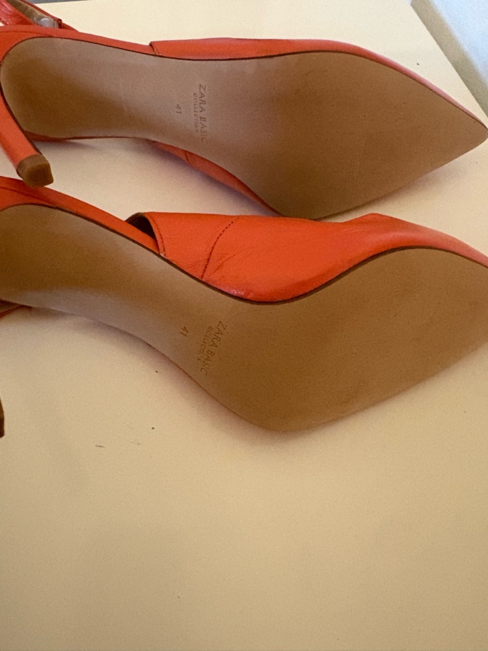 Zara Orange Pointed Slingback Pumps - Picture 5 of 5
